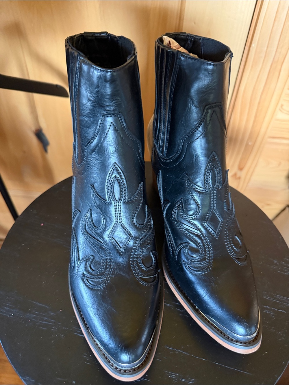 Women's Black Western Ankle Booties